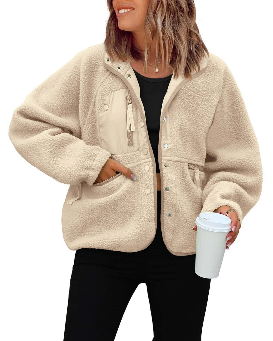 Nadia Jacket with Pockets in Light Khaki