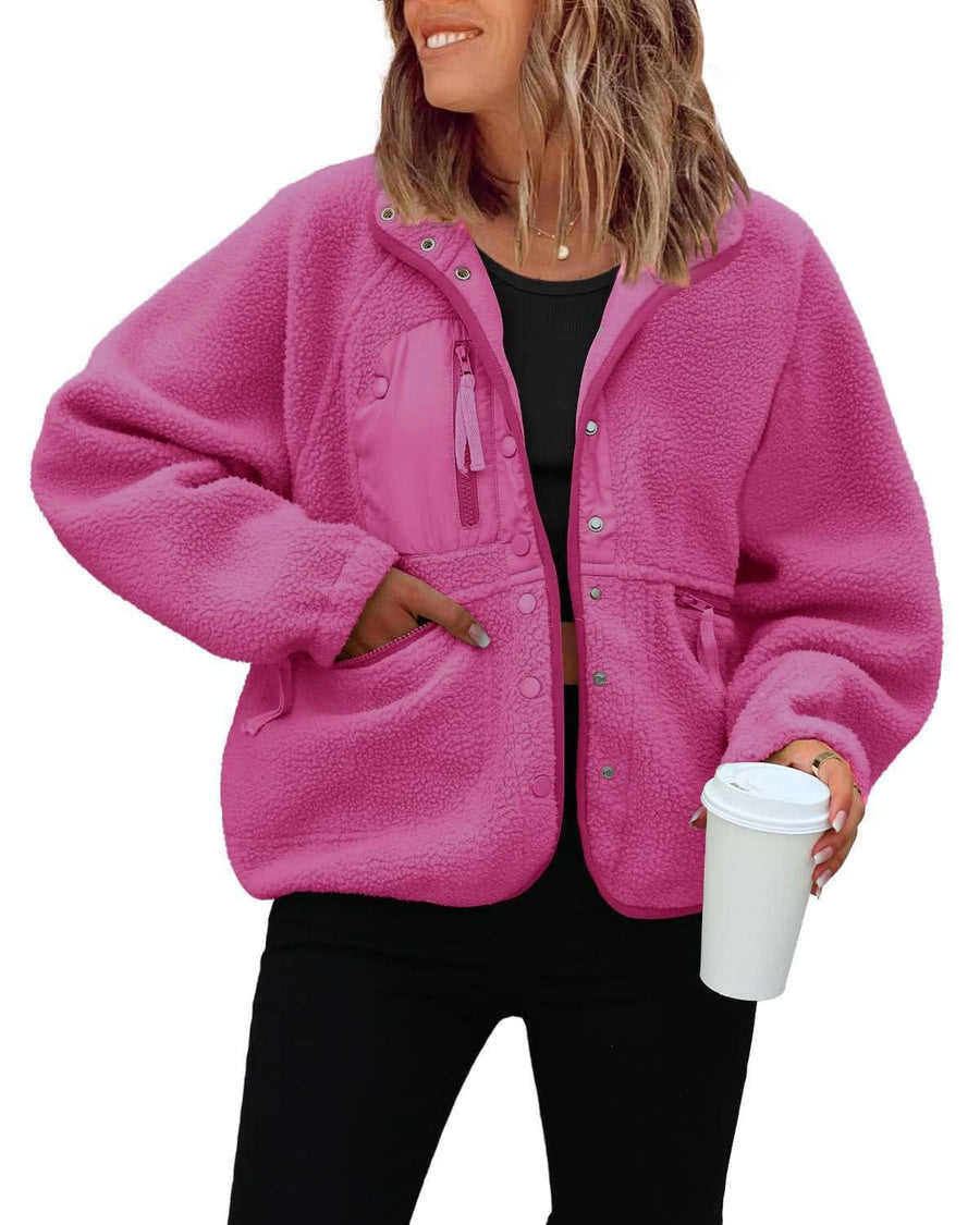 Nadia Jacket with Pockets in Magenta