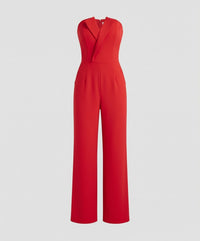 Nadia Jumpsuit with V-Neck and Sleeveless in Red