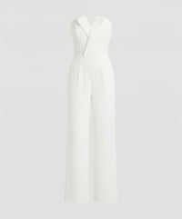 Nadia Jumpsuit with V-Neck and Sleeveless in White