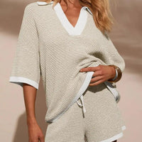 Nadia Knit Set in Beige