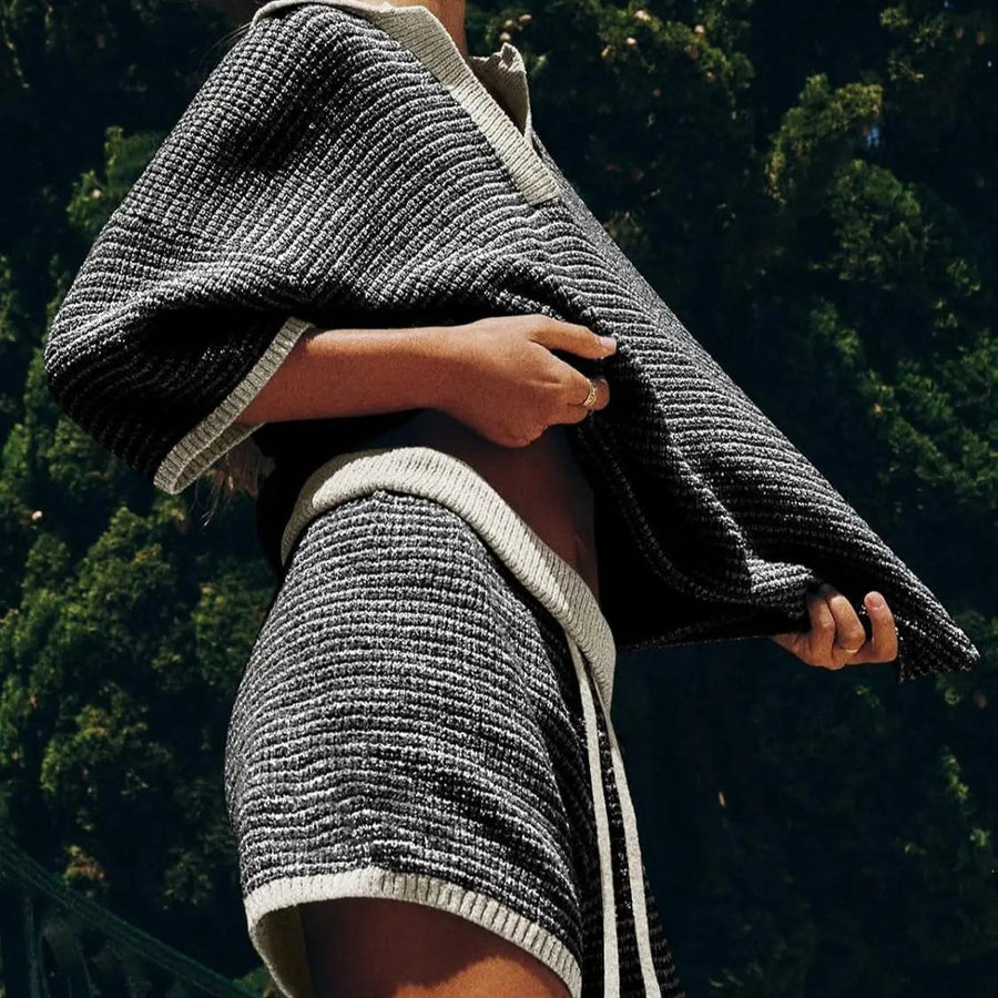 Nadia Knit Set in Charcoal