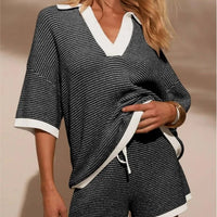 Nadia Knit Set in Charcoal