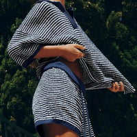 Nadia Knit Set in Navy Blue
