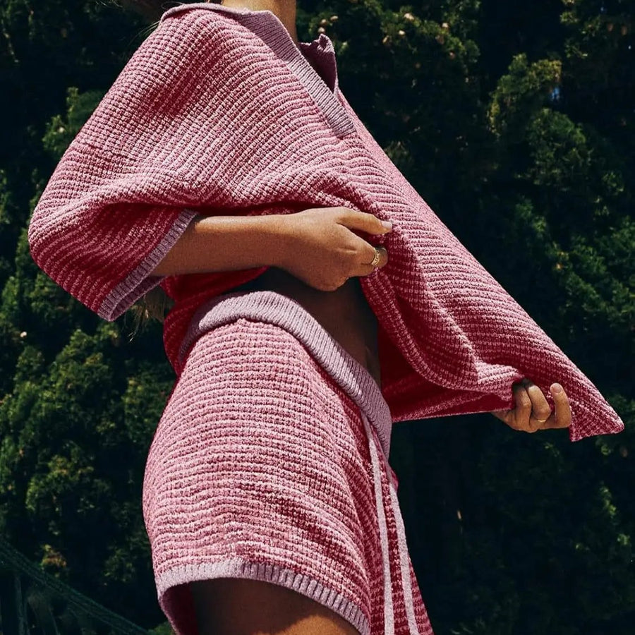 Nadia Knit Set in Rose Pink