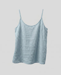 Nadia Linen Top in Blue