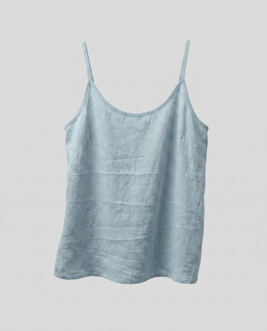 Nadia Linen Top in Blue