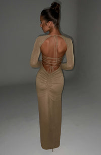 Scarlett Maxi Dress – Gold Sparkle
