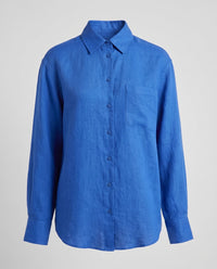 Nadine Airy Linen Blouse in Kleinblau