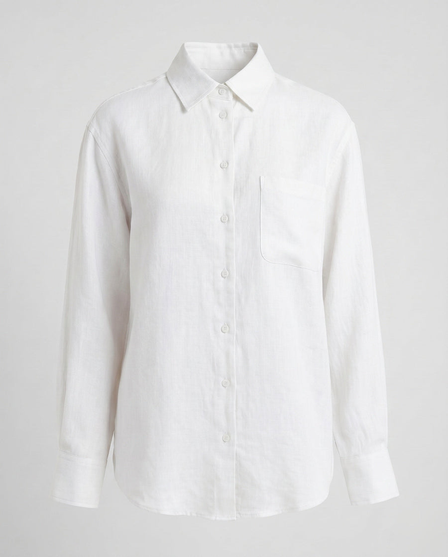 Nadine Airy Linen Blouse in White