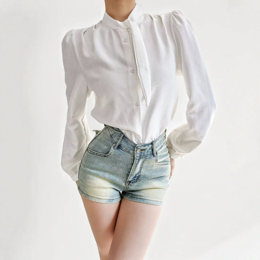 Nadine Elegant Blouse with Puff Sleeve