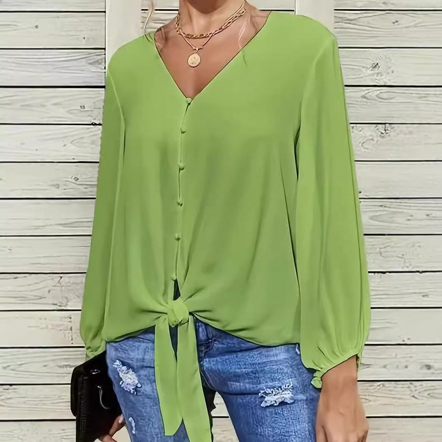Nadine Elegant Blouse with V-Neck