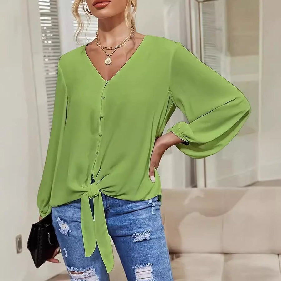 Nadine Elegant Blouse with V-Neck