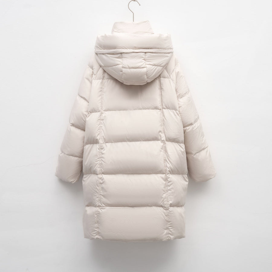 Nadine Jacket with Pockets and Hood in Beige