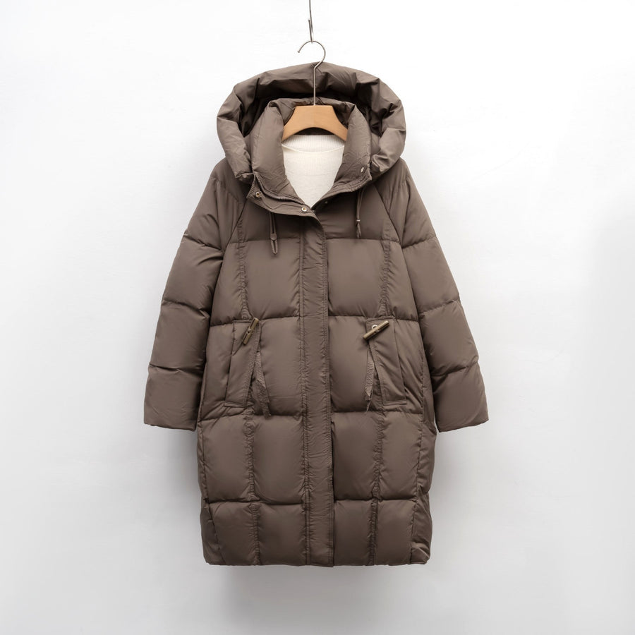 Nadine Jacket with Pockets and Hood in Brown