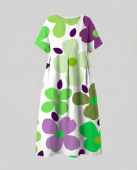 Nadine Relaxed Linen Blend Dress in Beige