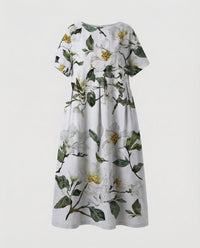 Nadine Relaxed Linen Blend Dress in White