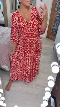 Nadine™ Elegant Long Dress in Red