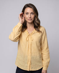 Nalani Airy Linen Blouse with Ruffles