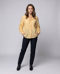 Nalani Airy Linen Blouse with Ruffles
