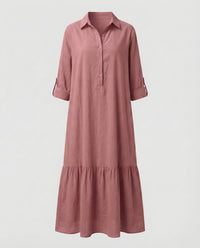 Nalani Relaxed Linen Dress in Pink