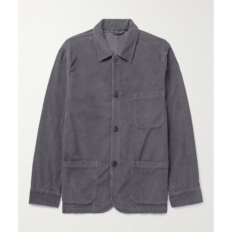 Naomi Casual Corduroy Jacket with Pockets in Grey