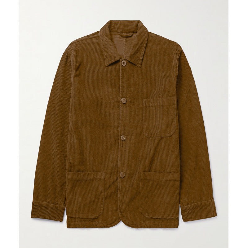 Naomi Casual Corduroy Jacket with Pockets in Khaki