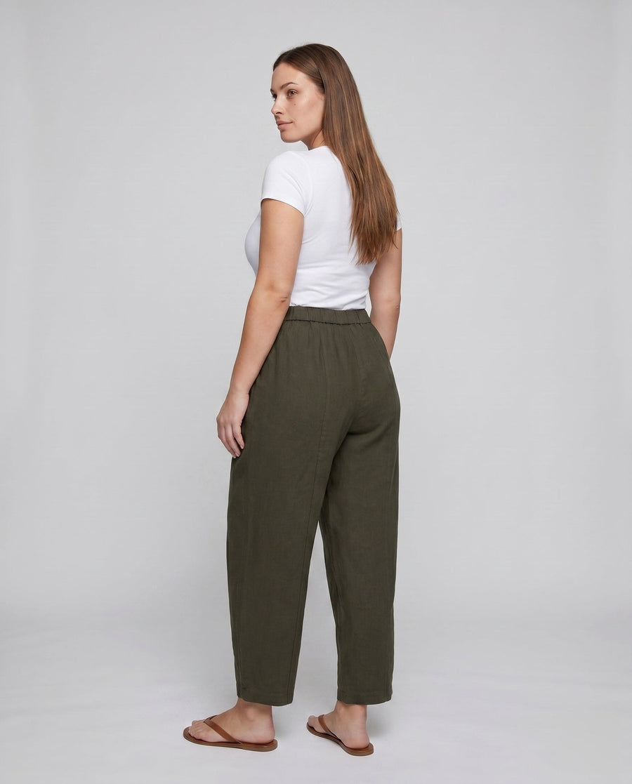 Naomi Relaxed Linen Bag with Elastic Waist and Pockets