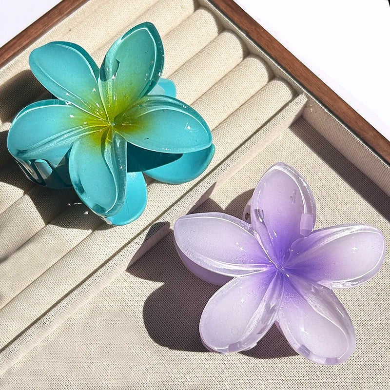 Nara™ 1/2/3 Pcs Hawaiian Gradient Flower Hair Claw Clip Women Fashion Large Hair Clip Girls Hairpin Barrettes Bohemia Hair Accessories in 10