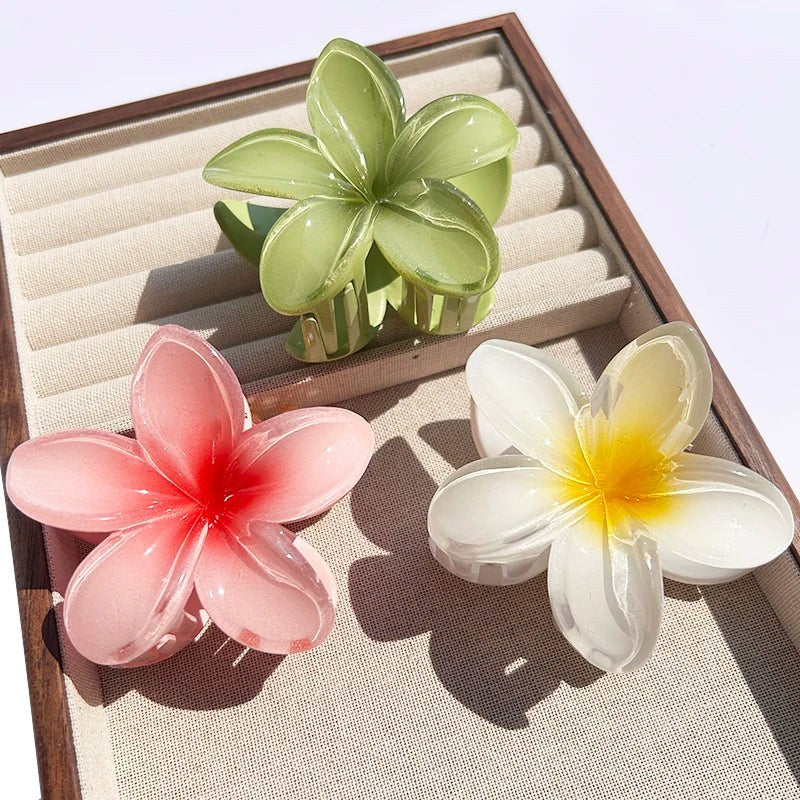 Nara™ 1/2/3 Pcs Hawaiian Gradient Flower Hair Claw Clip Women Fashion Large Hair Clip Girls Hairpin Barrettes Bohemia Hair Accessories in 17