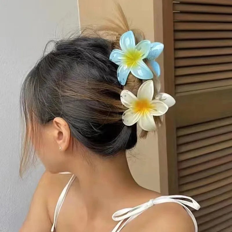 Nara™ 1/2/3 Pcs Hawaiian Gradient Flower Hair Claw Clip Women Fashion Large Hair Clip Girls Hairpin Barrettes Bohemia Hair Accessories