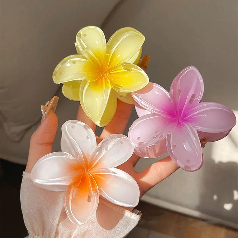 Nara™ 1/2/3 Pcs Hawaiian Gradient Flower Hair Claw Clip Women Fashion Large Hair Clip Girls Hairpin Barrettes Bohemia Hair Accessories