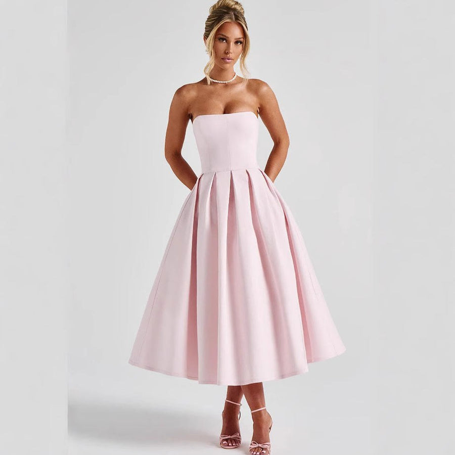 Natalia Elegant Dress in Pink