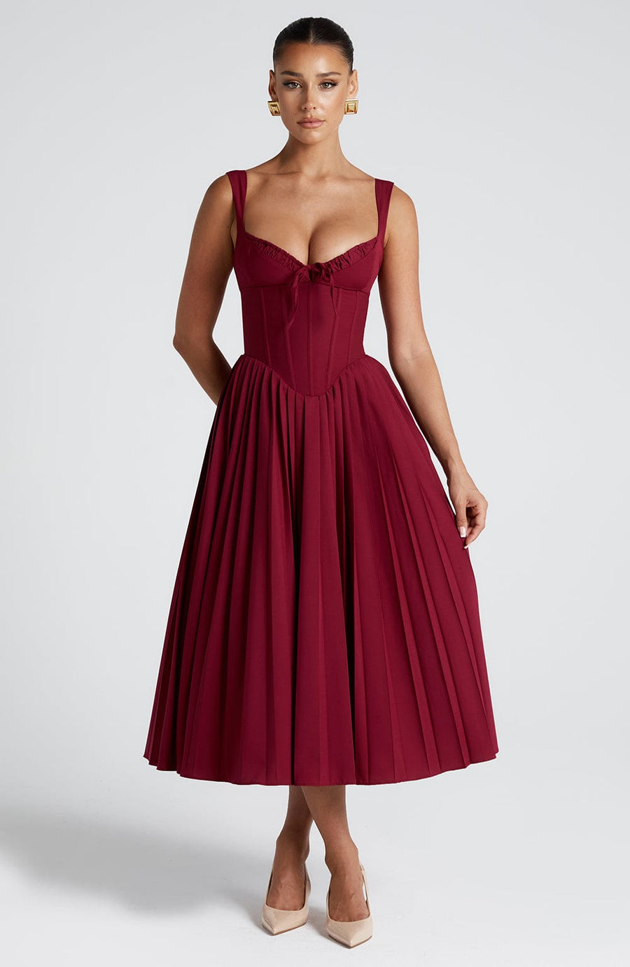 Lucy Midi Dress – Berry
