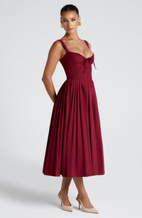 Lucy Midi Dress – Berry