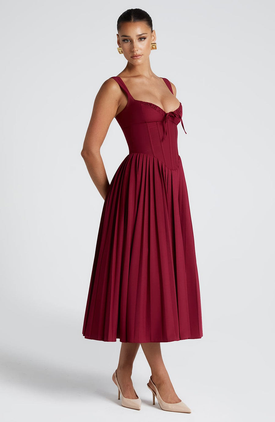 Lucy Midi Dress – Berry