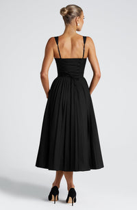 Lucy Midi Dress – Black/White