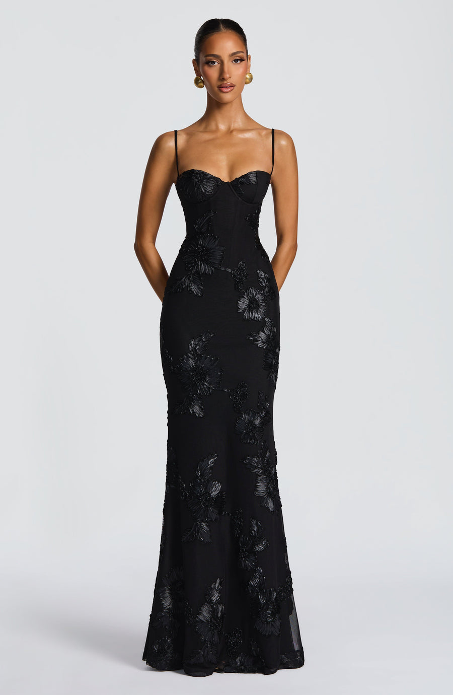 Flora Maxi Dress – Black