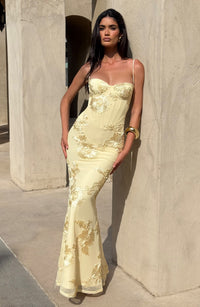 Flora Maxi Dress – Lemon