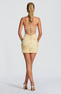 Flora Mini Dress – Lemon