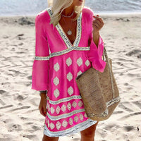 Nellie Comfortable Leather Summer Dress in Pink