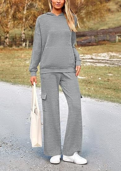Nellie Comfortable Trousers with Hood in Dark Grey