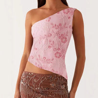 Nellie Elegant Top with Embroidery in Pink