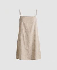 Nellie Linen Mini Dress in Apricot