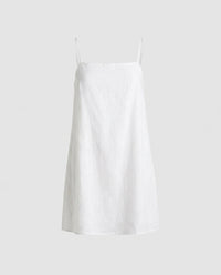 Nellie Linen Mini Dress in White