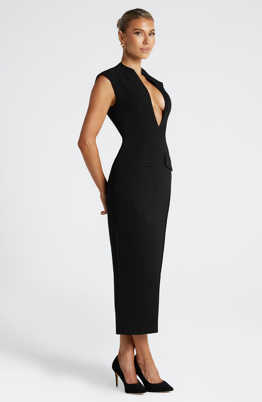 Noor Midi Dress – Black
