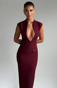 Noor Midi Dress – Cherry Lacquer