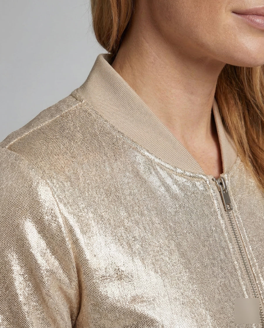 Nellie Satin Jacket with Zip Front