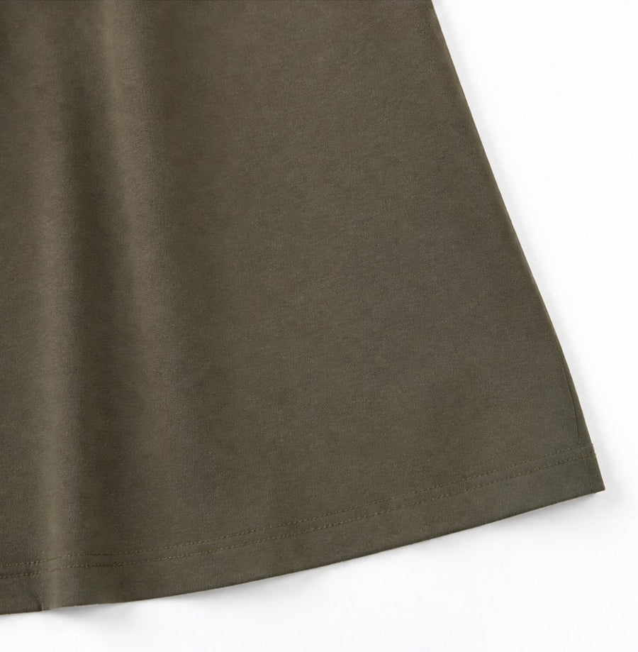 Nelvara Women's Cowl Neck Sleeveless Shift Mini Dress in Army Green