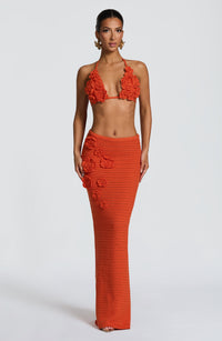 Sonia Maxi Skirt in Orange